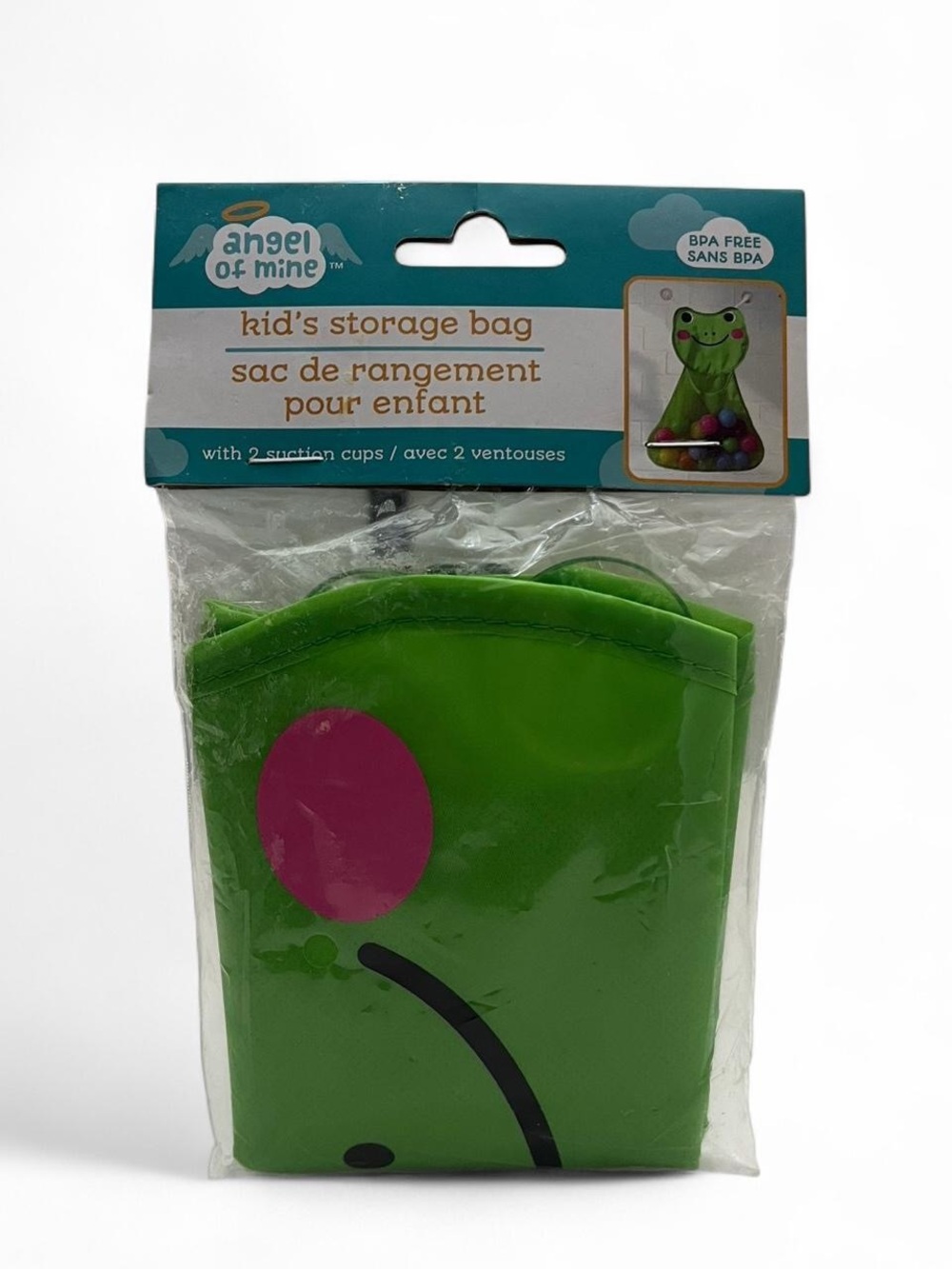 Angel of Mine Playful Frog Storage Mesh Bag with Suction Cups New Baby Toddler